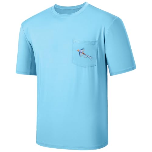 T-shirt graphique de pêche BASSDASH UPF 50+ avec poche pour homme