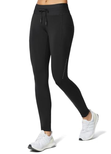 Image of baleaf Women's Fleece Lined Leggings Tights Ski Hiking Pants with Pockets | Water Resistant; No Camel Toes; High Waisted Thermal Warm Leggings with 2 Pockets; Perfect for Running,Cycling & Daily Wear