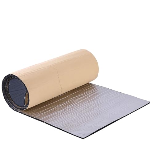 Aislante Térmico 10 Piezas Aislamiento Acústico Capó Puerta Coche RV Aislamiento Térmico Almohadilla Acústico 10Mm Espesor Papel Aluminio Algodón Coche Insonorizante