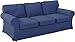 Premium Heavy Cotton Ektorp 3 Seat Sofa Cover Replacement Compatible with IKEA Ektorp Three Sofa Slipcover (Deep Blue)