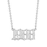 SHINYY Collar de oro con colgante de número de acero inoxidable de 18 quilates para mujeres y niñas, adjustable, Chapado en oro, circonita,