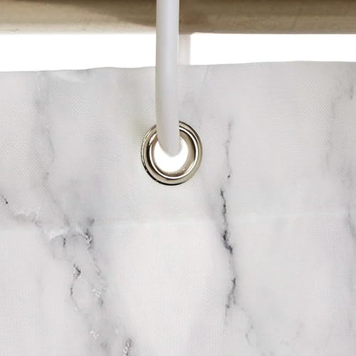 Rideau de douche imperméable lavable en machine tissu polyester uni beige gris 80x200 - 4