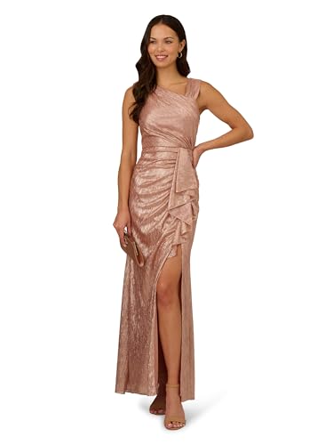 Adrianna Papell Women's Metallic Foil Long Dress4