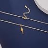 Lightning Bolt Necklace for Women Men Stainless Steel Simple Street Punk Lightning Bolt Pendant Necklace Jewelry Inspirational Gift for Unisex #2
