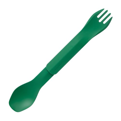 humangear GoBites Duo - Travel Silverware, Full Size Portable Fork & Spoon, Reusable Utensil Set, PC and BPA-free, Food-Safe, ﻿Extended - 9.1” X 1.6”