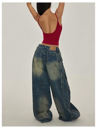 SHENHE Women's Y2k Camisole Low Back Spaghetti Strap Slim Fit Basic Going Out Crop Top Tank3