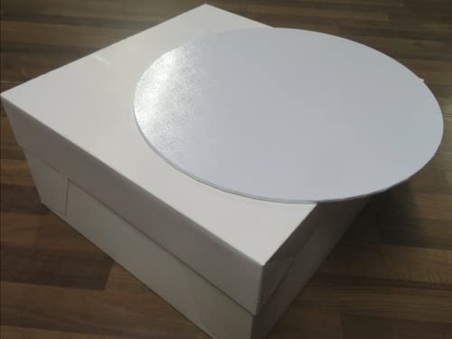 Art of Cake® 10 in MASONITE Board RND (5mm Thick) and WHITE CAKE BOX (10"x10"x10"), 10 inches - Image 2