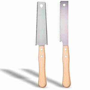 Sierra Japonesa de Mano – Pack 2 Serruchos para Madera, Doble Filo y Filo Único, Sierra de Carpintería Precisa, Herramienta para Cortar Madera, Mango de Madera Ergonómico, Sierra de Mano 31 cm