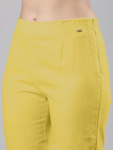 Image of Femmora Comfortable Fit Solid Straight Pant, Breathable Cotton Fabric with Side Zip Button Closure, for Women, Pack of 1