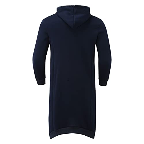 Men's Fashion Sweatshirts, Hooded Cloak Casual Asymmetric Hem Hoodie Solid Color Outerwear Full Body Zipper Long Sweater3