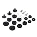 Toddmomy 21pcs Drum Non-slip Felt Pads Kit for Cymbal and Hi-hat Protection Washers and Wing Bolts Essential Drumming Accessories Black