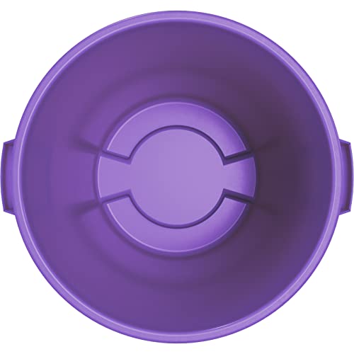 Image of SPARTA Bronco Round Waste Bin, Trash Can with Handles for Garbage or Recycling, 20 Gallon Capacity, Purple