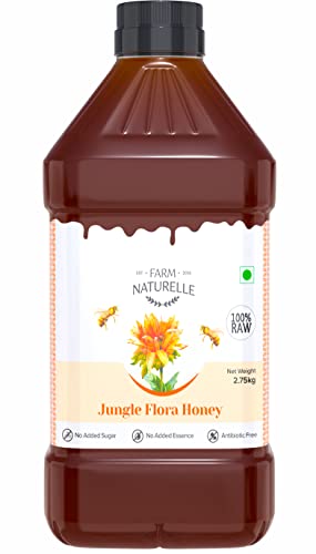 Image of Farm Naturelle Raw Jungle Honey 2750g| Glass Bottle | 100% Pure Unprocessed & Natural Honey | Ayurvedic & Rich in Vitamins and Minerals | Helps Boost Immunity