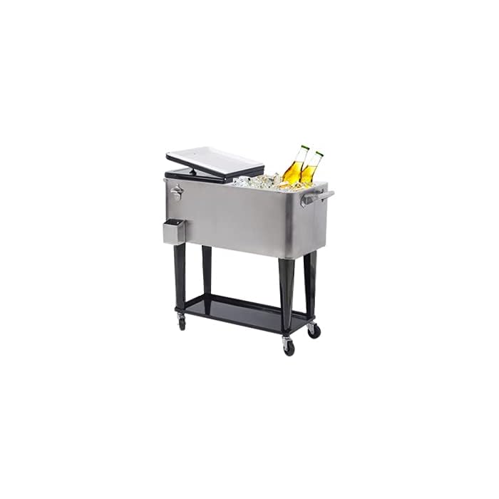 Buy Nattork 80 Quart Rolling Cooler Cartfor Outdoor Patio Deck Party