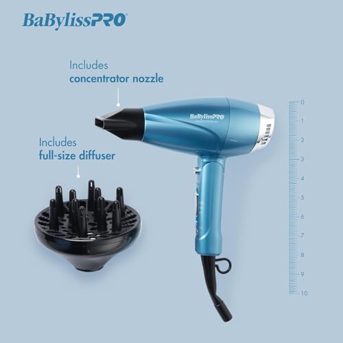 BaBylissPRO Nano Titanium Ionic Compact Full Power Hairdryer with Dual Voltage and Folding Handle