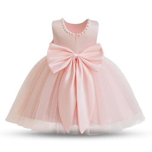 Image of NNJXD Baby Girl Birthday Party Tutu Gown Bowknot Toddler Girls Pageant Princess Tulle Wedding Gown