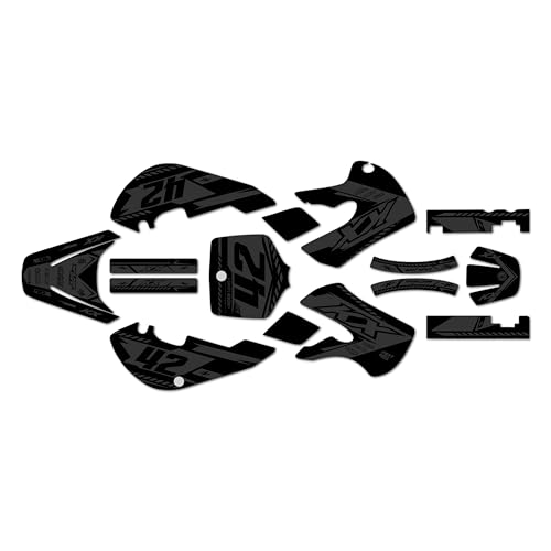 Kalair GFX Graphics Kit for Kawasaki KX65 (1999-2024) Lethal Series Smoke 9 Mil - Easy Go - Dirt Pit Bike Motorcycle Stickers, Dirtbike Racing Automotive Decal Motocross Accessories no-Plastics