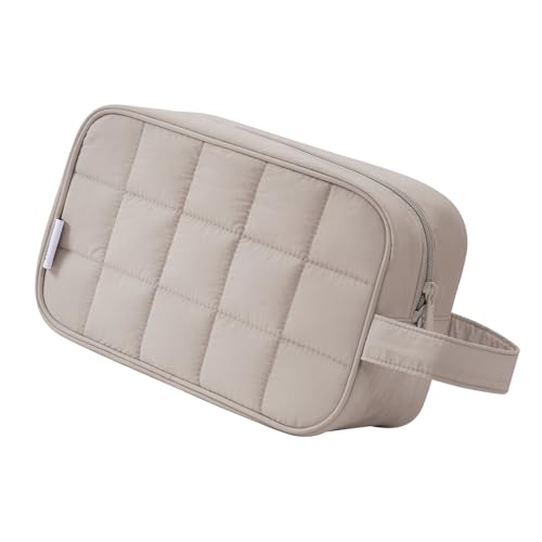 Narwey Quilted Makeup Bag Puffy Make up Bag Cosmetic Bag Organizer, Puffer Travel Toiletry Bag for...