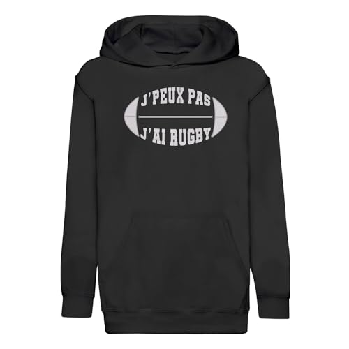 Sweat à capuche enfant j'peux pas j'ai rugby, le cadeau idéal pour junior