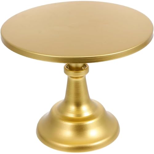 Cake Stand, Iron Round Cake Plate Stand with Metal Craftsmanship, Ideal for Wedding, Birthday Party Decor 10" (Gold)