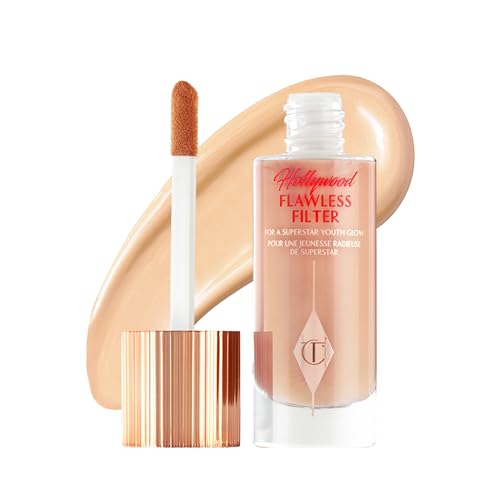 Charlotte Tilbury Hollywood Flawless Filter - Multi‑Use Makeup Primer, Complexion Booster & Illuminating Liquid Highlighter with Sheer Coverage - Smooths & Blurs Skin - 3 Fair