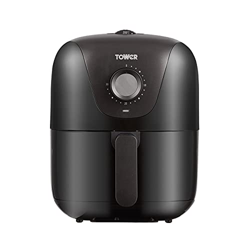 Tower T17062 Vortx Manual Air Fryer with Rapid Air Circulation, 30-Minute Timer, 3 Litre, 1000W, Black