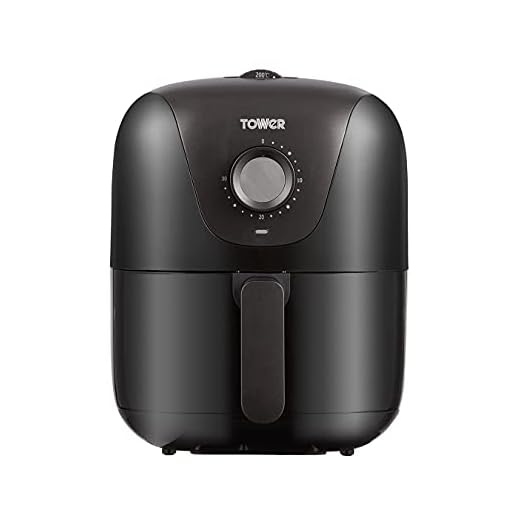 Tower T17062 Vortx Manual Air Fryer with Rapid Air Circulation, 30-Minute Timer, 3 Litre, 1000W, Black