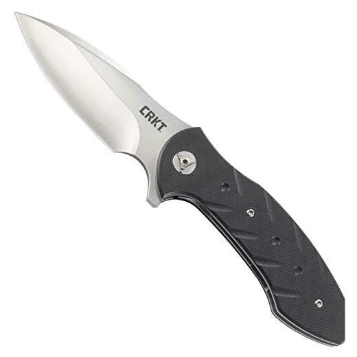 CRKT Terrestrial Folding Pocket Knife: Plain Edge Folder with Liner Lock, Everyday Carry Folded Knife with Flipper Opening, and Satin Blade Finish 5370