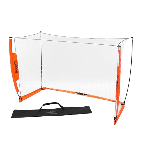 Bownet Portable Soccer Goal with Bow Poles & EAS Net USSF Regulation Training Goal Indoor & Outdoor Steel Frame Fast Setup Ground Stakes & Carry Bag Included - 4x6 Feet