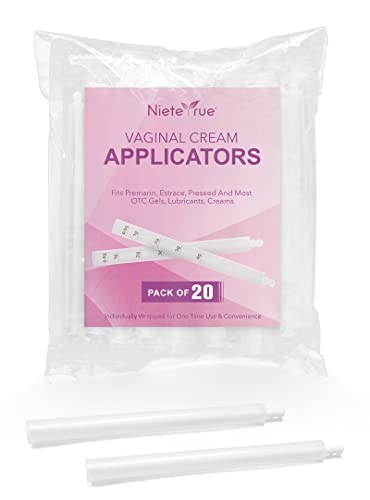 (20 Packs) Disposable Vaginial Cream Applicators Individually Wrapped Hygienic Dosage Markings Fit to Most Lub-RIC-Ants, Cream, or Gels, Feminine Care Applicators from Nieteyrue