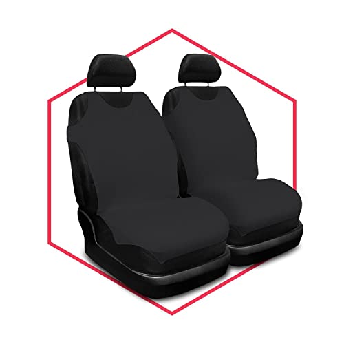 Saferide 2er Set Autositzbezüge PKW universal | Auto Sitzbezüge Polyester Schwarz für Airbag geeignet | für Vordersitze | 1+1 Autositze vorne