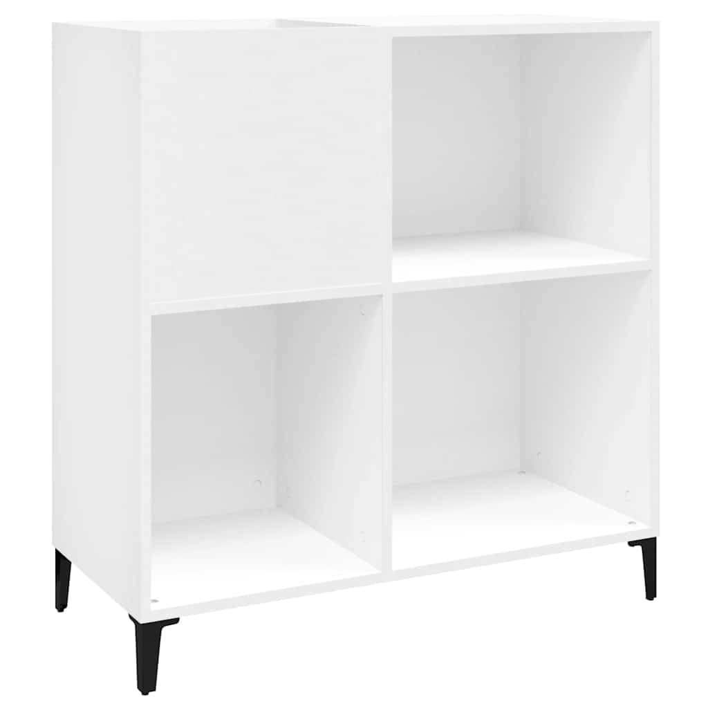 Armadio per dischi in vinile, 84,5 x 38 x 89 cm, colore: bianco | Armadietto versatile per soggiorno e ufficio con spazio per LP e robusto ripiano per giradischi.