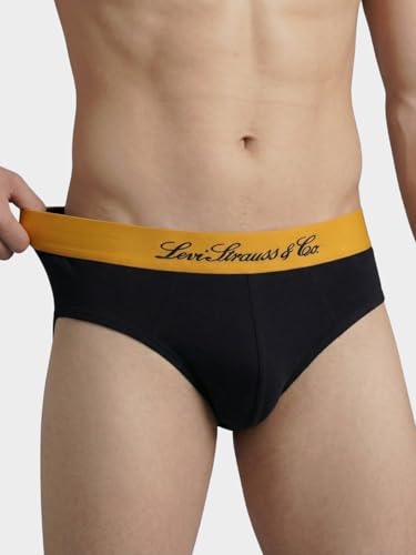 Image of Levi's Cotton Elite Brief | Premium Men's Brief Underwear | 4-Way Stretch | Outer Elastic Waistband | Double-Layered Pouch | Style 073 | Pack of 2