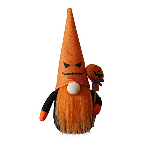 Lefity Halloween Zwerg Puppe Atmosphäre Prop Dekoration Kürbis Gesichtslose Puppe Dekoration Cover
