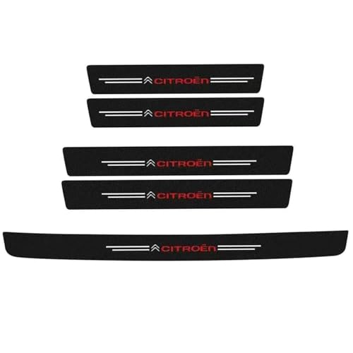 5 Pièces Seuil de Protection Porte Fibre de Carbone Noir, Sticker Autocollant pour Citroen C3 IV 2024 2025, Protection Seuil de Porte de Voiture, Accessoires,D