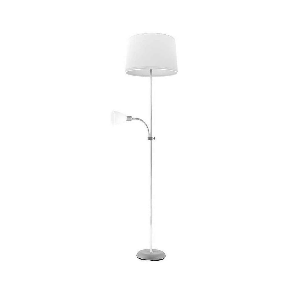 Pied De Salon Rilon 1xe27+1xe14 C/lecteur Argent Écran Blanc 175,5x40x40 Cm Marque FABRILAMP