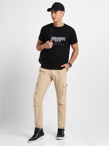 Image of Nobero 100% Cotton T Shirts for Men Stylish | Regular Fit | Graphic Printed T Shirts for Men 180 GSM Combed Cotton | Round Neck Half Sleeve