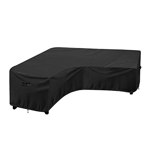 OutdoorLines Waterproof Outdoor Patio Sectional Cover - UV Resistant & Windproof V-Shaped Patio...