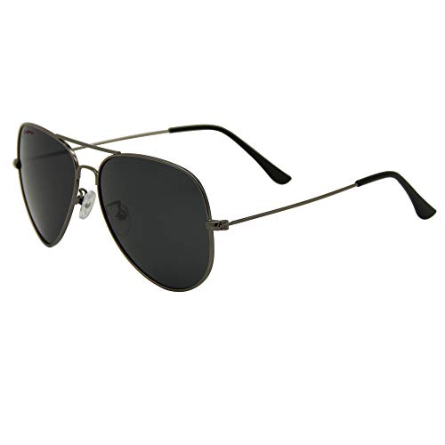 Craftman Stainless Steel Polarized Aviator Sunglasses for Men and Women for Traveling Driving and Gift(Gunmetal/Grey)