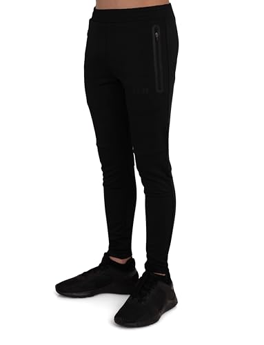 TCA Niño Rapid Pantalon con Bolsillos con Cremallera - Pantalones Chandal Pistero - Negro, 12-14 años