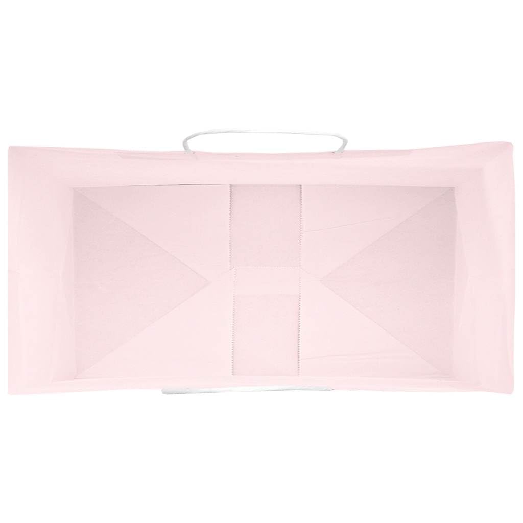 250 bolsas de papel rosa 32 x 17 x 25 cm con asas, bolsas de regalo estables de papel kraft para compras y llevar