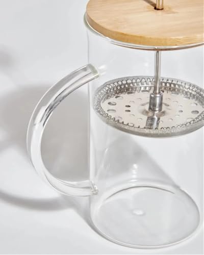 Image of French Press Coffee Maker - Coffee Brewer For Home - Portable Machine - Coffee Filter Machine - Tea Maker Mug, Stainless Steel & Borosilicate Glass, Lightweight & Durable [Pack of 1]