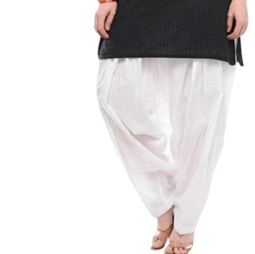Women's Girls White Flayer Relax Cotton Mix Rayon Palazzo-image-23
