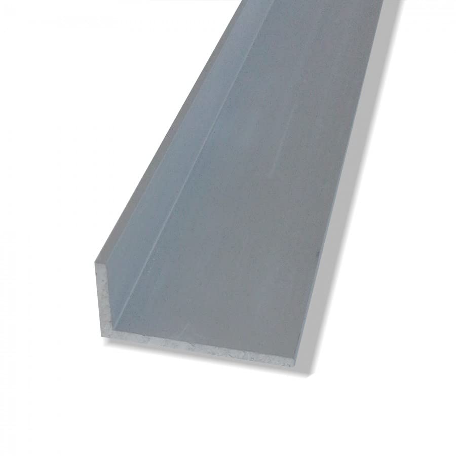 Perfiles en L de aluminio anodizado con lados desiguales 35 x 15 x 2 mm Longitud 2 metros - Color plata resistente y versátil para proyectos creativos bricolaje y manualidades