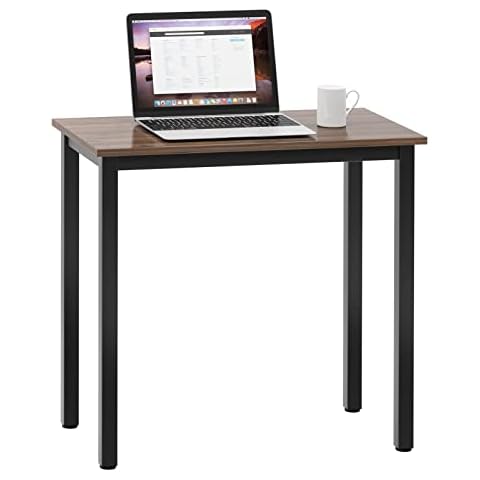 DlandHome 31.5 Inches Small Computer Desk for Home Office Folding Table Writing Table for Small Spaces Study Table Laptop Desk Black (Walnut) Cover
