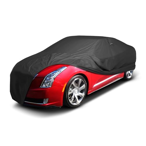 Image of iCarCover Premium Custom Car Cover for 2014-2017 Cadillac ELR Heavy Duty Waterproof All Weather Rain Snow UV Sun Protector Custom Fit Full Exterior Indoor Outdoor Protection Car Cover (Black)