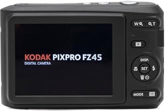 KODAK Pixpro FZ45 Digital Camera Bundle, Includes: SanDisk 64GB SDXC Memory Card, Spare Batteries and Card Reader (4 Items) (White)