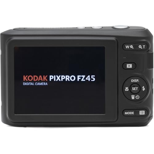 KODAK Pixpro FZ45 Digital Camera Bundle, Includes: SanDisk 64GB SDXC Memory Card, Spare Batteries and Card Reader (4 Items) (White)