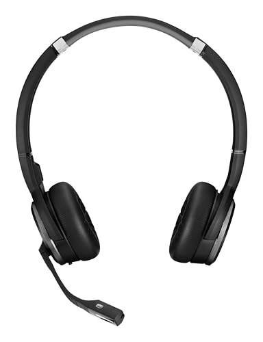 Image of Sennheiser SDW 5063 (506588) - Double-Sided (Binaural) Wireless DECT Headset for PC /Softphone Connection Dual Microphone Ultra Noise Cancelling, Black