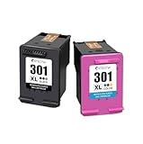 Facile à remplacer LZJJJKKPA CRTBOTW – Cartouche d\'encre de Remplacement 301 XL, for imprimante 301XL HP301, Compatible Envy 4500 Deskjet 2630 2540 2510 1000 1050(1 Set 301)